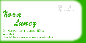 nora luncz business card
